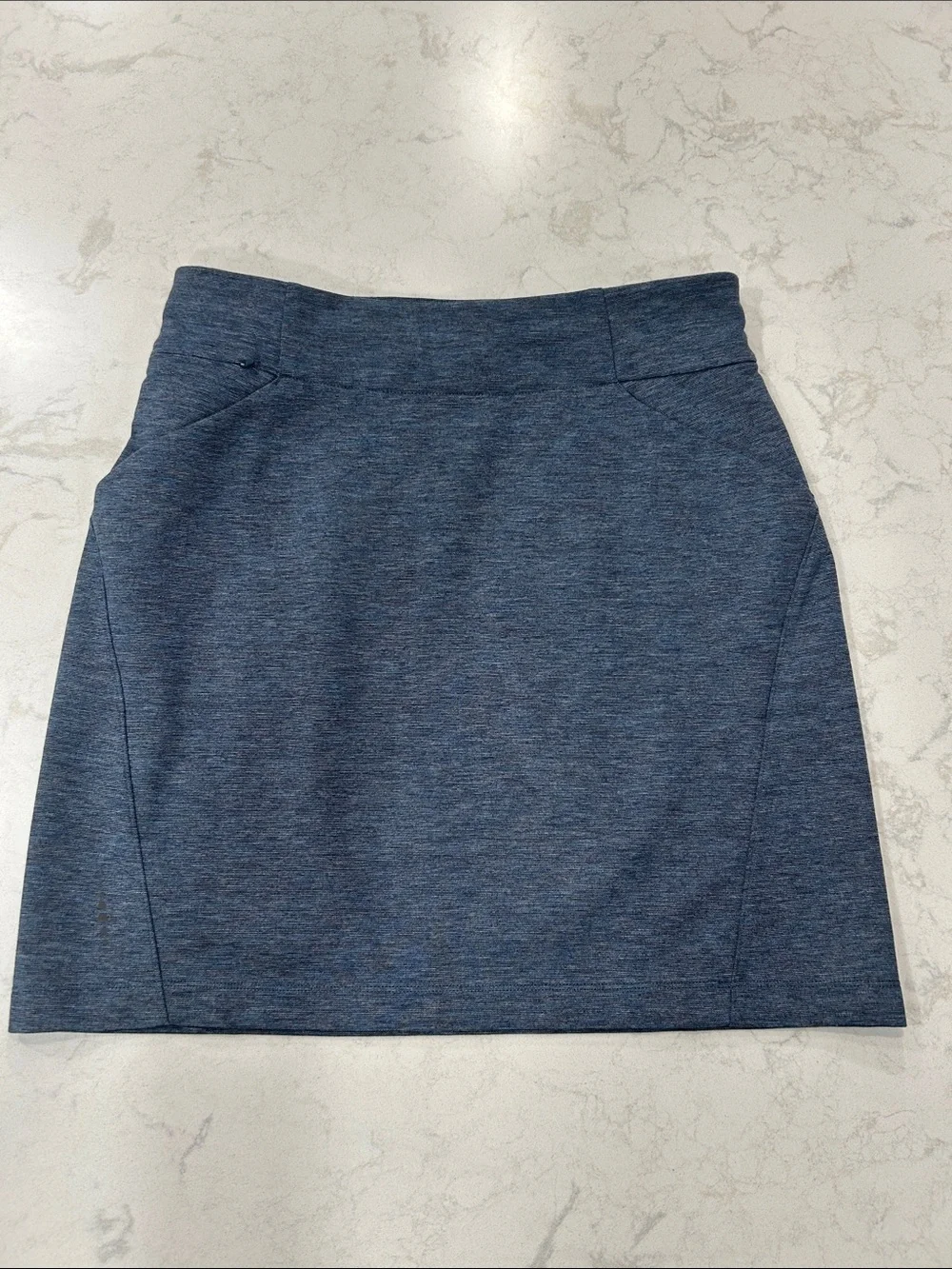 Title Nine‎ Women's Stretch Ponte Mini Skirt in Heather Navy Pickleball Tennis